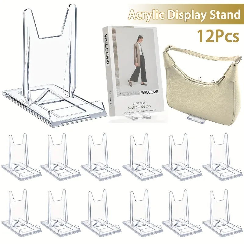 Clear Acrylic Book Stand Holder - 5/12pcs Clear Acrylic Display Stands Small