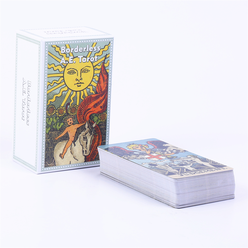 Tarot Deck With Guidebook - 12*7cm Borderless A.E. Tarot Deck In