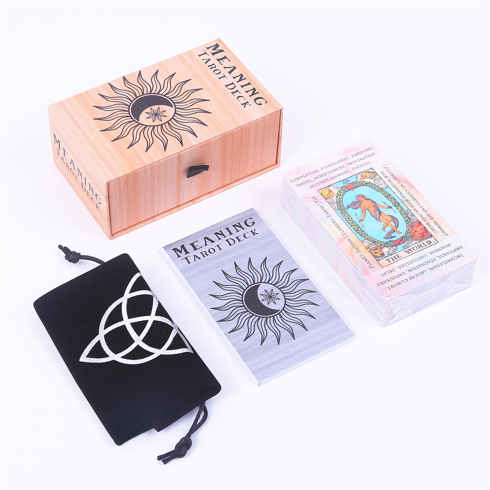 Tarot Deck With Guidebook - 12*7cm Meaning Tarot Deck In Sliding