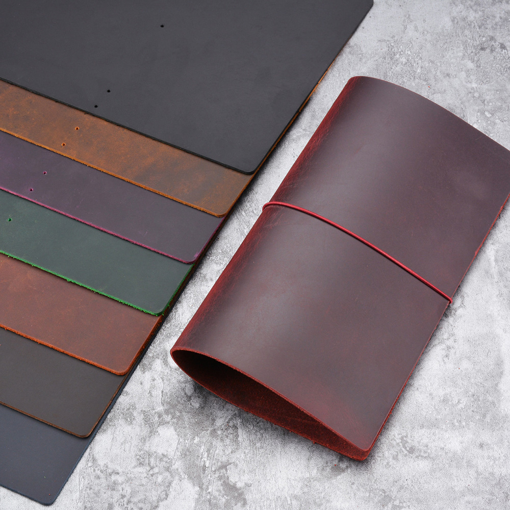 Vintage Leather Journal Notebook - DIY Notebook Cover Crazy Horse Leather