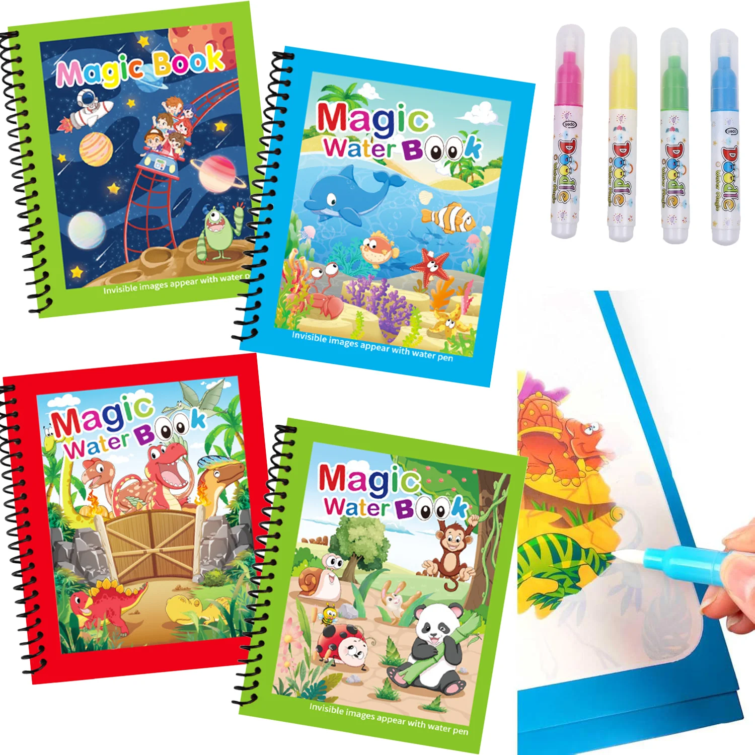 Magic Water Painting Book Reus - Reusable Water Magic Coloring Book review and price