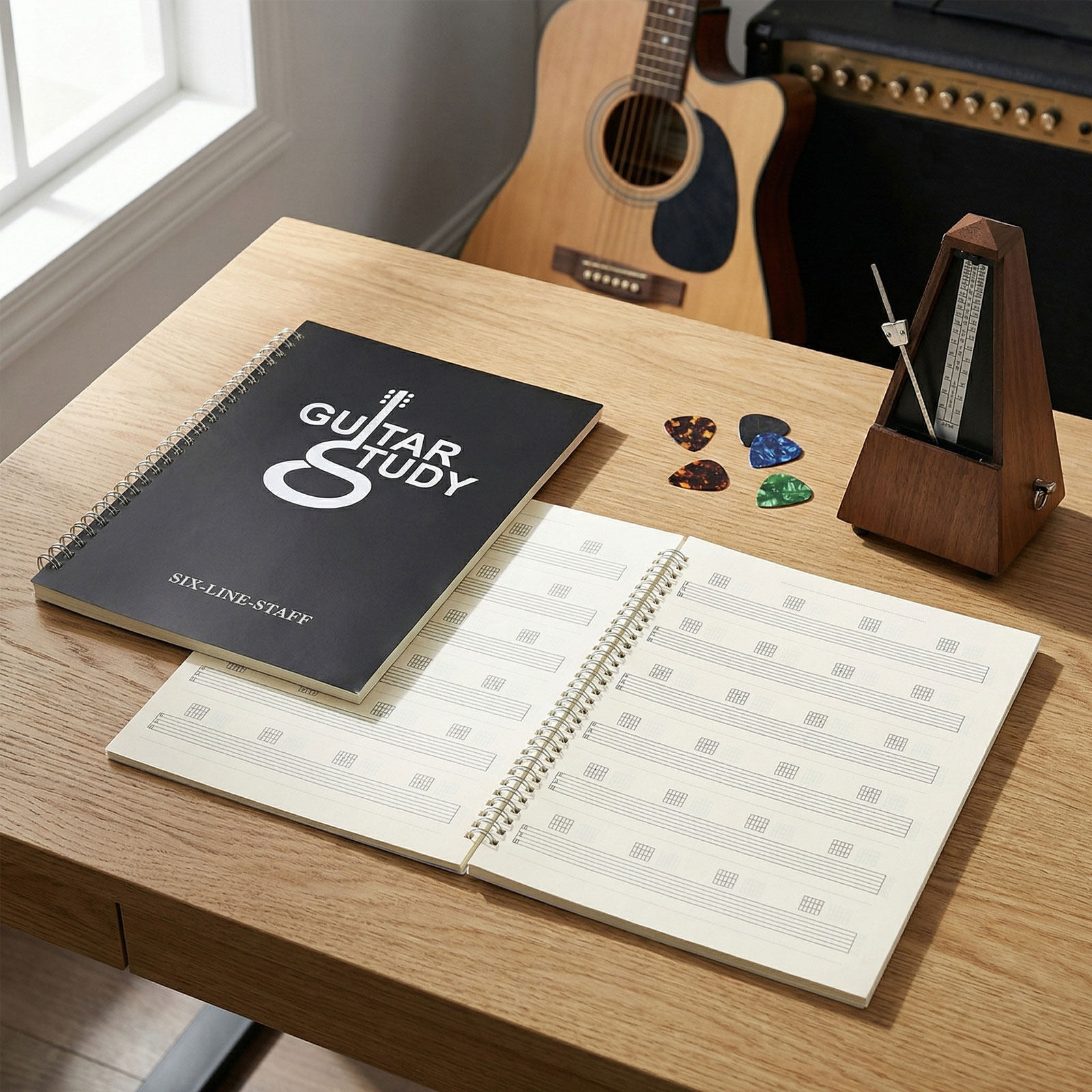 2Pcs Guitar Tablature Notebook - Blank Sheet Music Notebook review and price