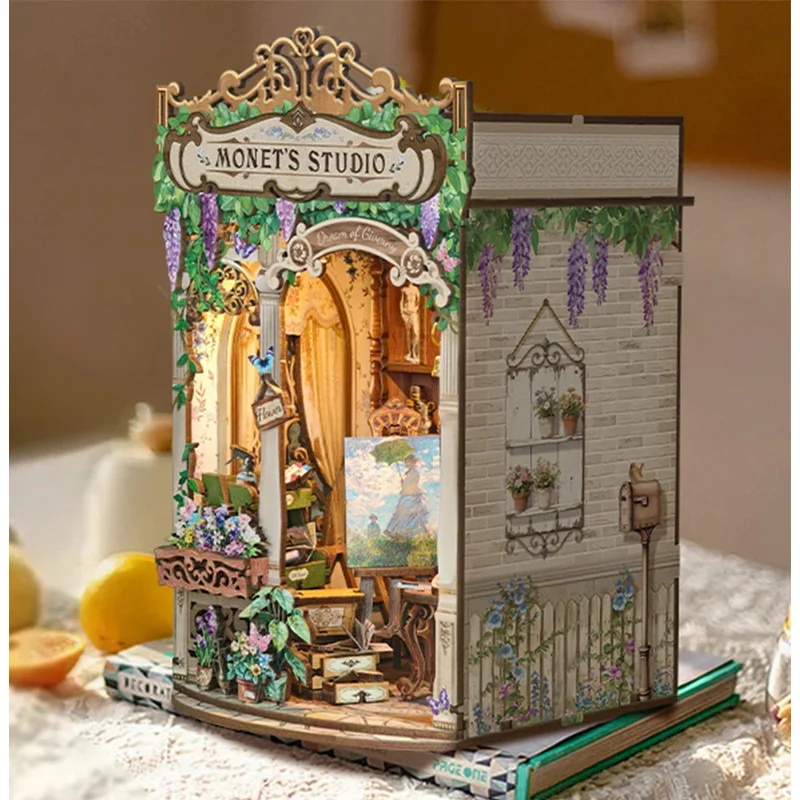Wooden Monet's Studio Book Noo - Diy Wooden Book Nook Kit Shelf Insert review and price