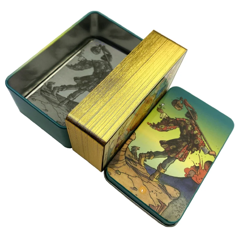 Metal Box Gilded Edition Back  - Tarot Deck With Guidebook review and price