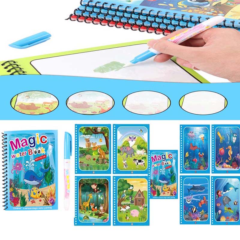 Hot Sale Reusable Magic Water  - Reusable Water Magic Coloring Book review and price