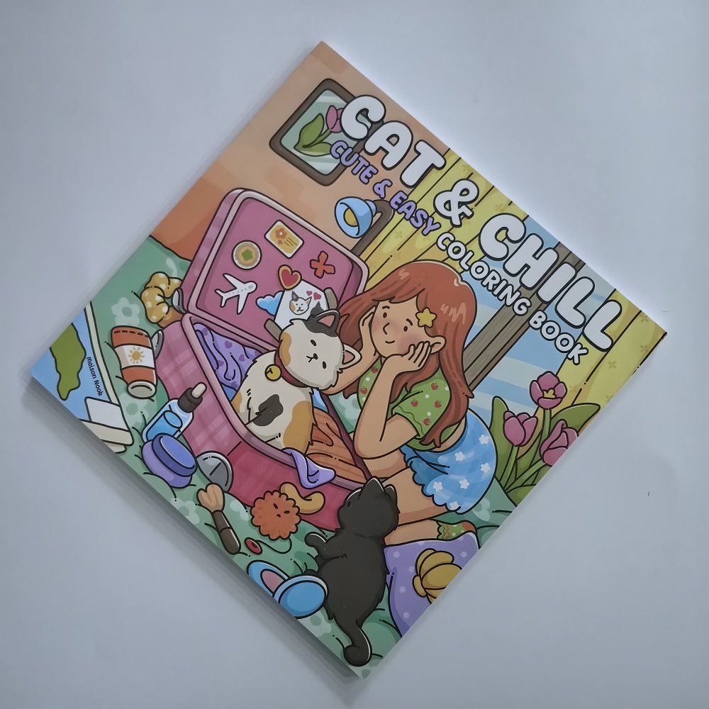 Cat & Girl Cute Easy Coloring  - Adult Coloring Book Stress Relief review and price