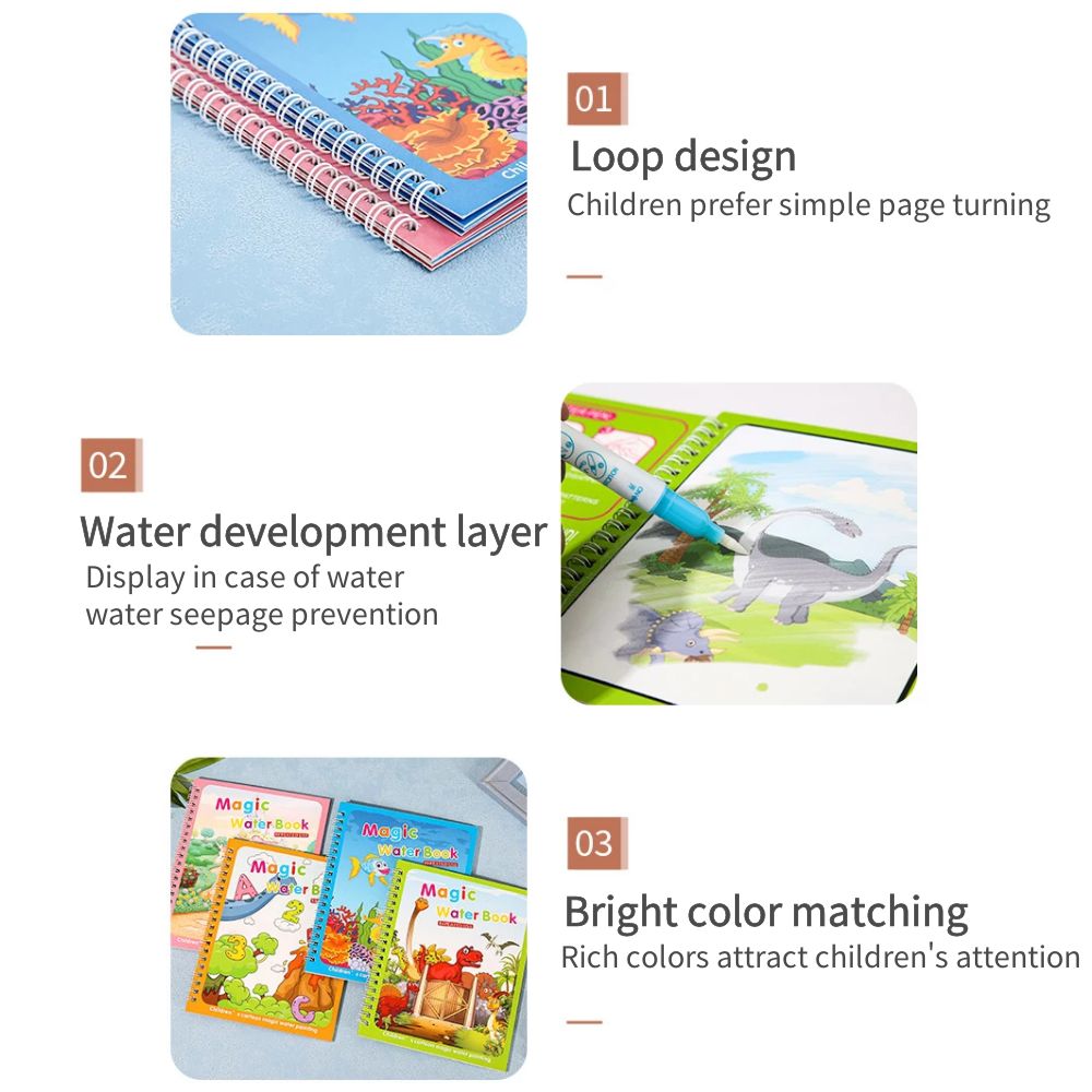 Magical Book Water Drawing Mon - Reusable Water Magic Coloring Book review and price