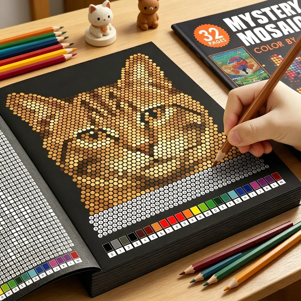 Mystery Mosaics Color by Numbe - Adult Coloring Book Stress Relief review and price