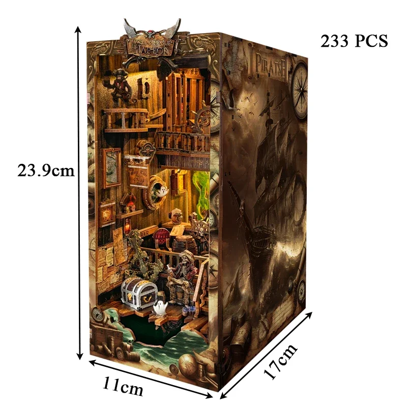 Miniature DIY Wooden New World - Diy Wooden Book Nook Kit Shelf Insert review and price