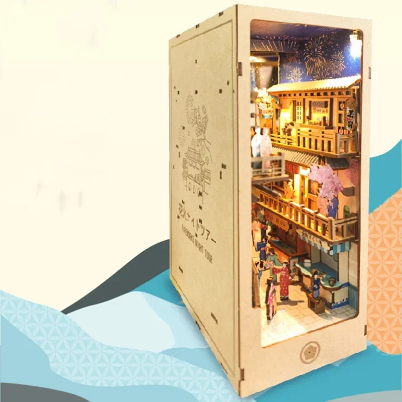 Japanese Retro DIY Wooden Book - Diy Wooden Book Nook Kit Shelf Insert review and price