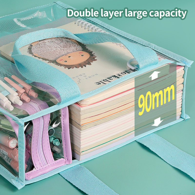 HUAJIE Transparent File Bag, L - Stationery Books review and price