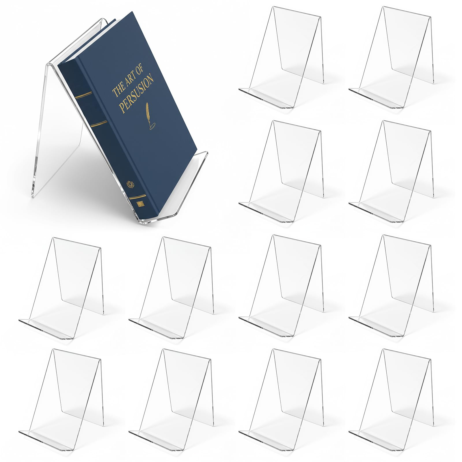 12 Pack Acrylic Book Stand,  C - Clear Acrylic Book Stand Holder review and price