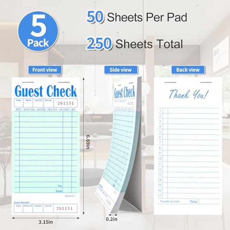 5 Pack Guest Check Books, Serv - Books review and price