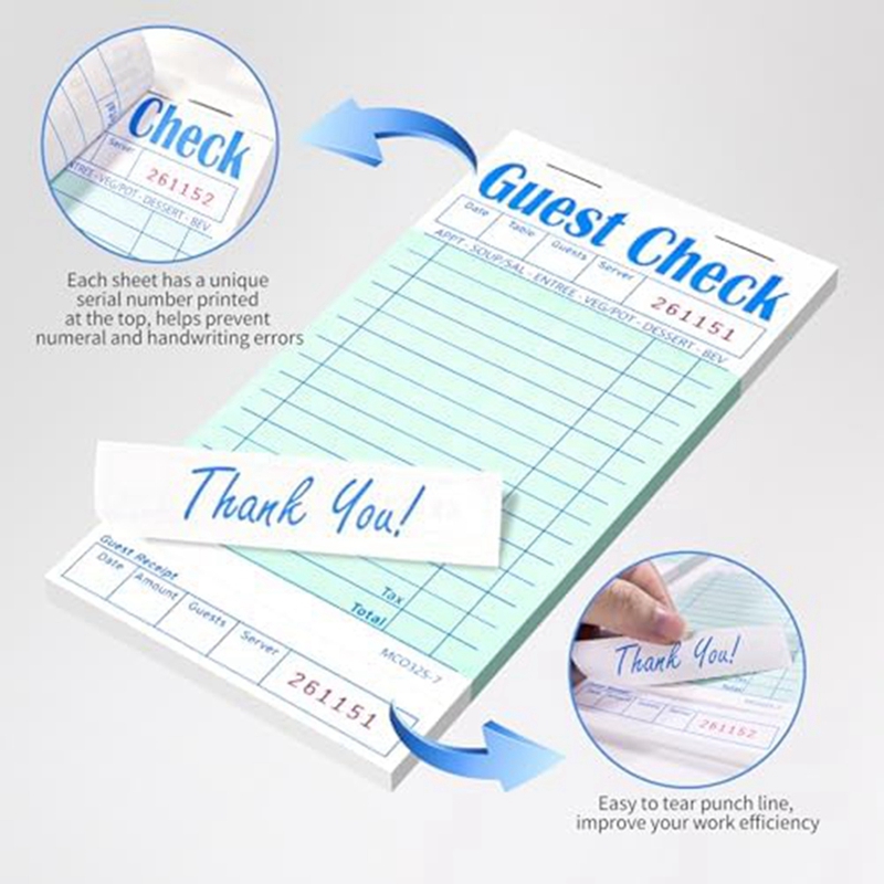 5 Pack Guest Check Books, Serv - Books review and price