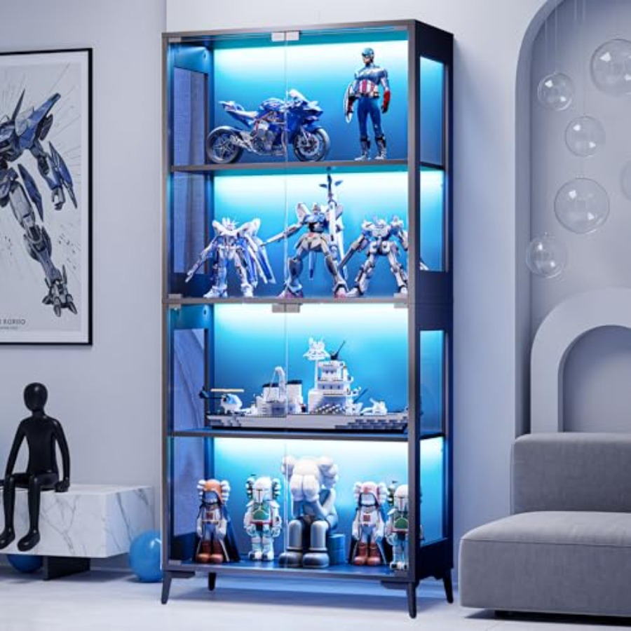 Glass display cabinet with doo - Books review and price