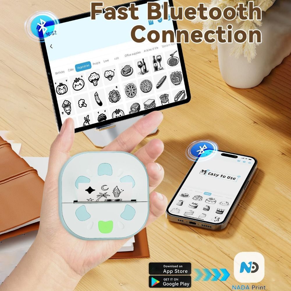 Mini Sticker Printer Inkless P - Mini Pocket Thermal Printer Paper Roll review and price