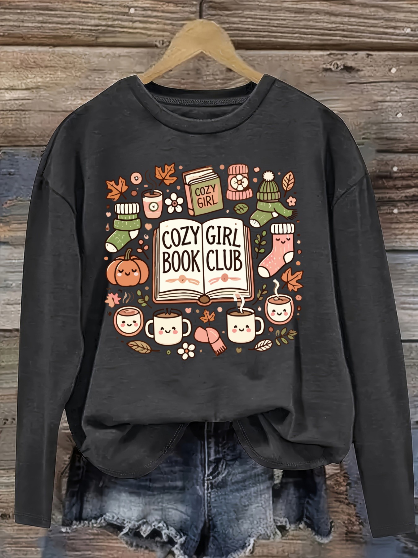 Women's Casual Long Sleeve Cre - Books review and price