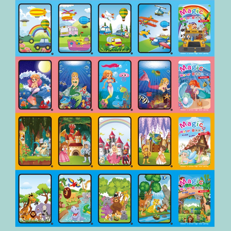 Children's Magic Water Drawing - Reusable Water Magic Coloring Book review and price